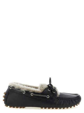 Black Calfskin Slip-On Loafers