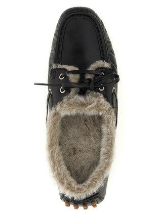 Black Calfskin Slip-On Loafers