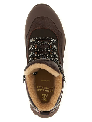 Brown Polyamide Ankle Boots