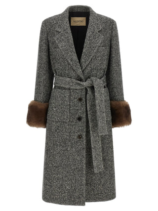 Bicolor Virgin Wool Coat