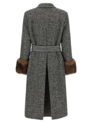Bicolor Virgin Wool Coat