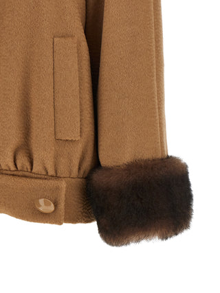 Brown Lamb Fur Bomber