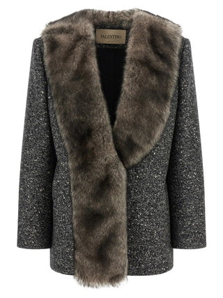 Bicolor Virgin Wool Coat