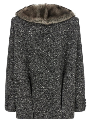 Bicolor Virgin Wool Coat