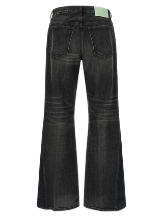 Gray Cotton Flared Jeans