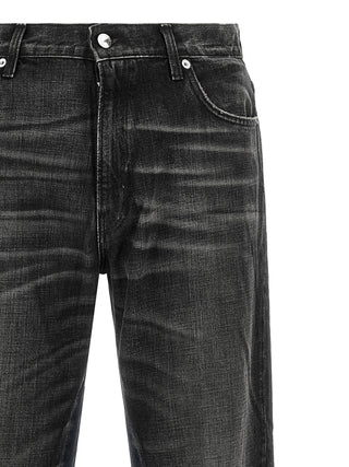 Gray Cotton Flared Jeans