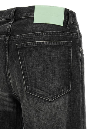 Gray Cotton Flared Jeans