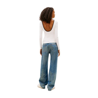 White Recycled Cotton Long Sleeve T-Shirt