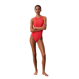 Orange Recycled Polyester One-Piece Swimsuit