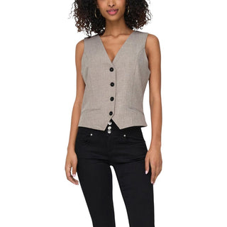 Beige Polyester Waistcoat