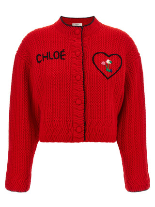Red Wool Cardigan