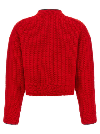 Red Wool Cardigan