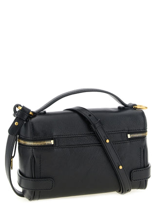 Black Buffalo Leather Shoulder Bag