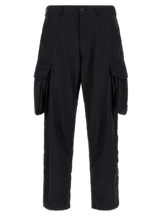 Blue Polyester Cargo Pants