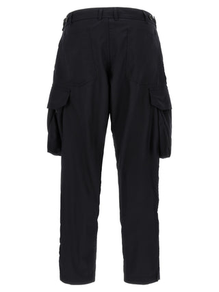 Blue Polyester Cargo Pants
