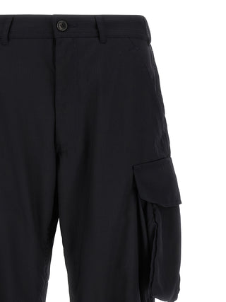 Blue Polyester Cargo Pants