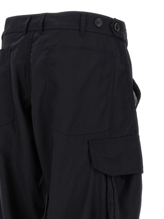 Blue Polyester Cargo Pants