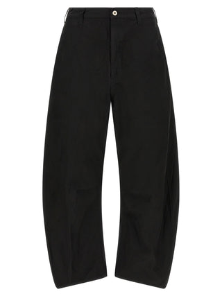 Black Polyester Casual Pants