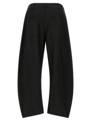 Black Polyester Casual Pants