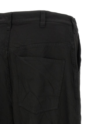 Black Polyester Casual Pants