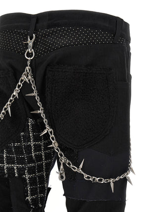 Black Cotton Straight-Leg Jeans