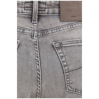 Gray Cotton Flared Jeans