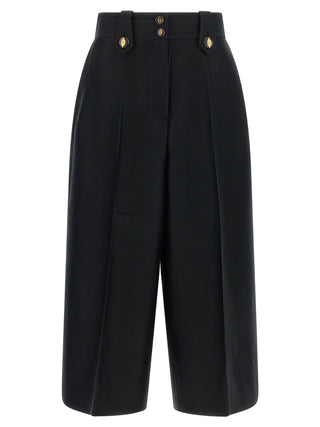 Black Wool Cropped Pants