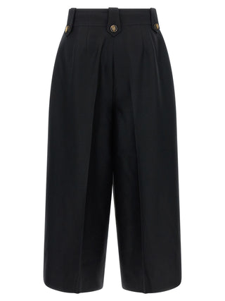 Black Wool Cropped Pants