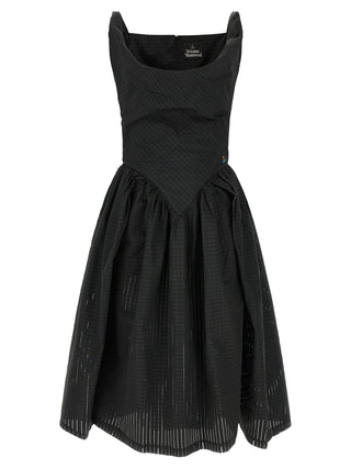 Black Polyester Midi Dress