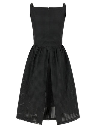 Black Polyester Midi Dress