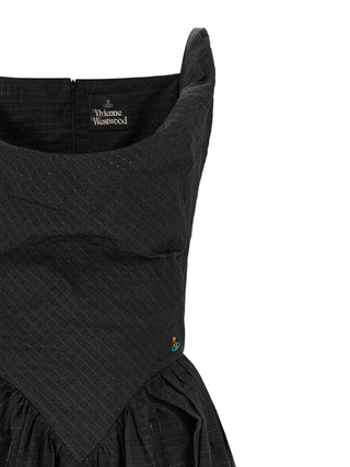 Black Polyester Midi Dress