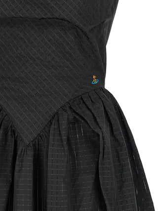 Black Polyester Midi Dress