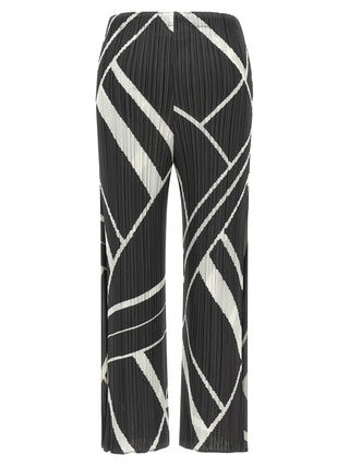 Gray Polyester Casual Pants