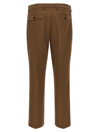 Brown Polyester Chino Pants