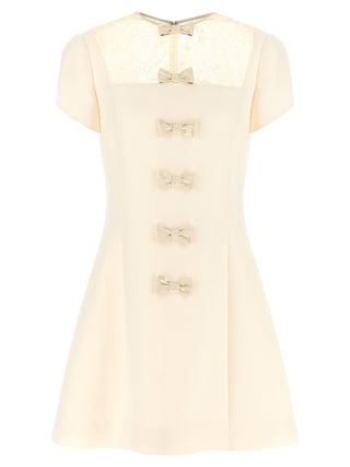 White Virgin Wool Short Dress