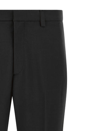 Black Polyester Chino Pants