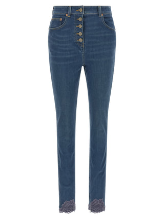 Blue Lamb Fur High-Waisted Jean