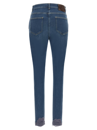 Blue Lamb Fur High-Waisted Jean