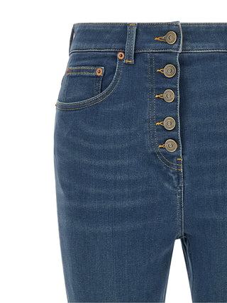 Blue Lamb Fur High-Waisted Jean