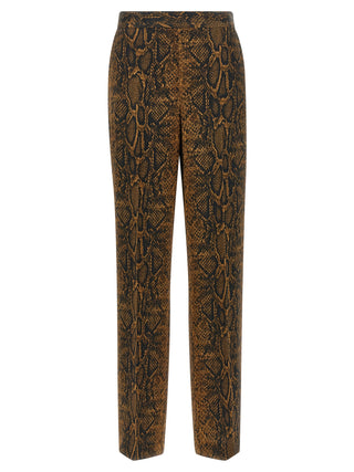 Brown Viscose Casual Pants