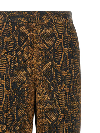 Brown Viscose Casual Pants