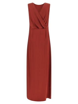 Red Viscose Long Dress
