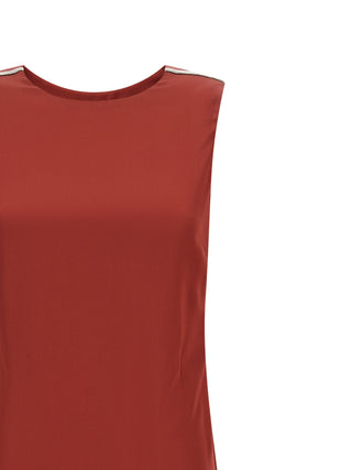 Red Viscose Long Dress
