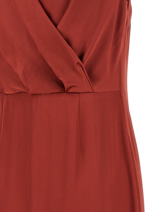 Red Viscose Long Dress