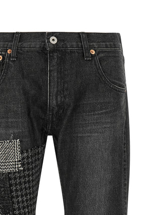 Black Cotton Flared Jeans