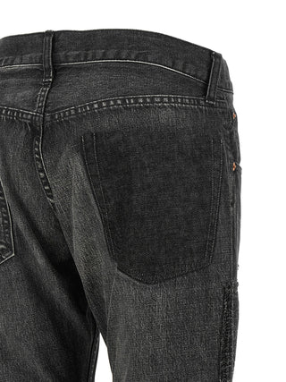 Black Cotton Flared Jeans