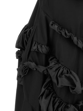 Black Polyester Short Dress