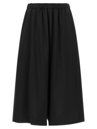 Black Wool Cropped Pants