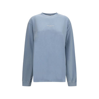Blue Cotton Long Sleeve T-Shirt