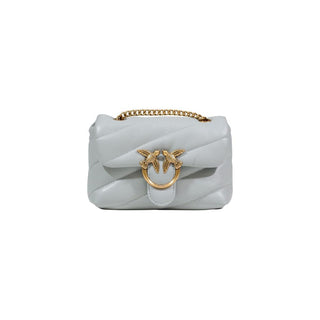 Gray Leather Handbag